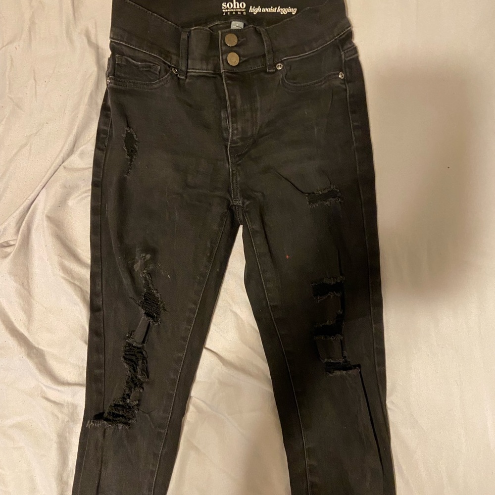 Black Skinny Ripped Jeans